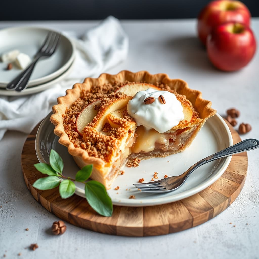 Pippin eplepai med hasselnøttbunn