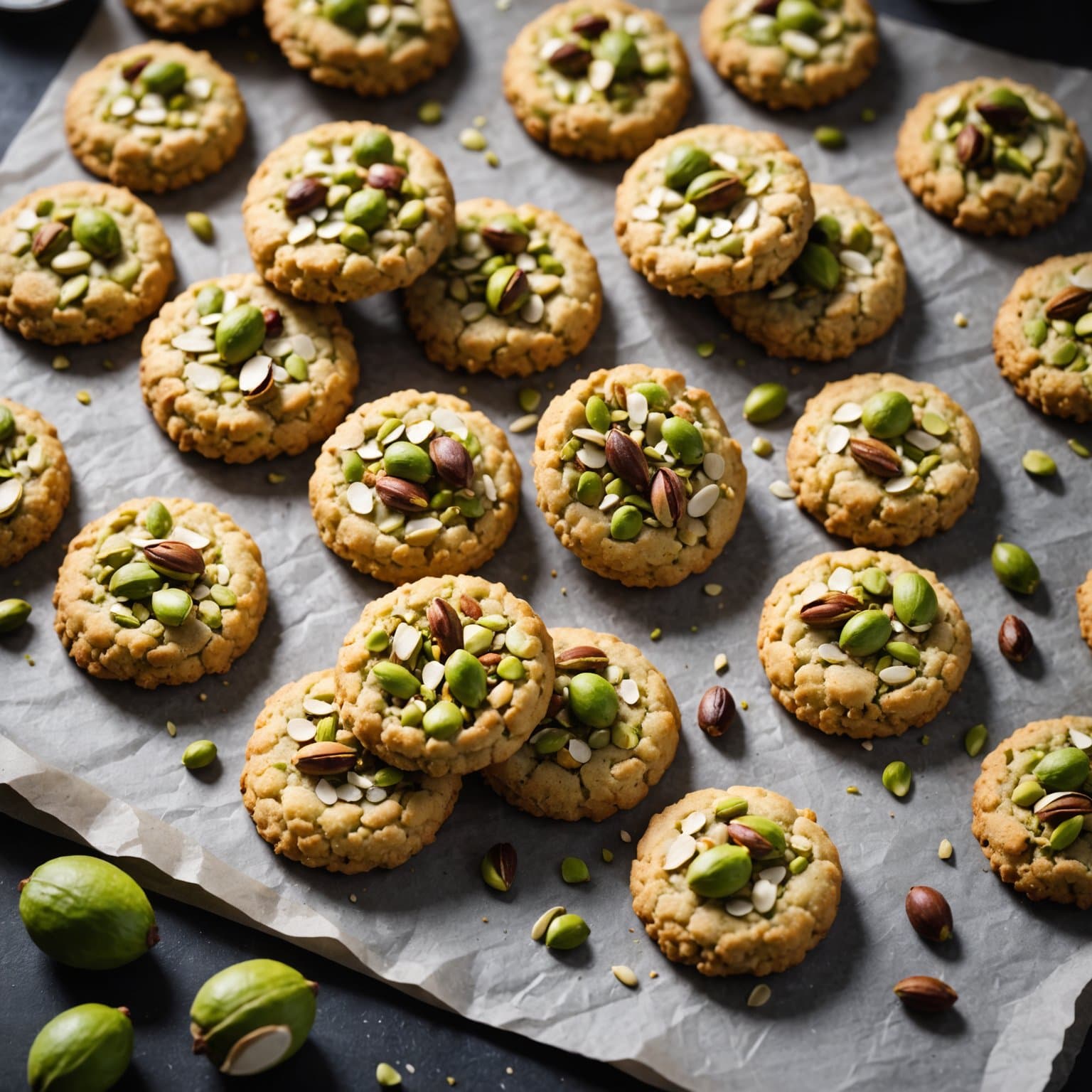 Pistasj- og kokosmakroner