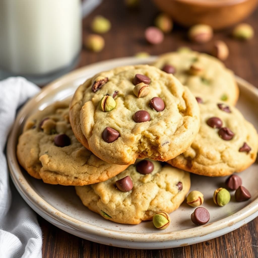 Pistasj- og sjokoladekjeks