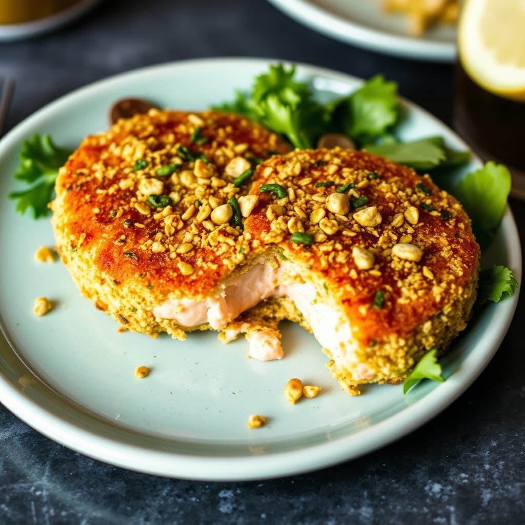 Pistasj-omslåtte lakseburgere