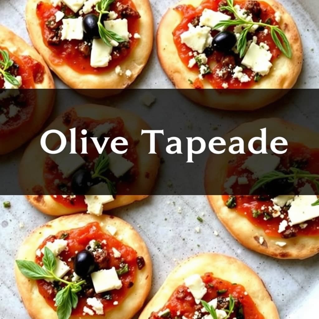 Pizzettas med oliventapenade og pecorinoost