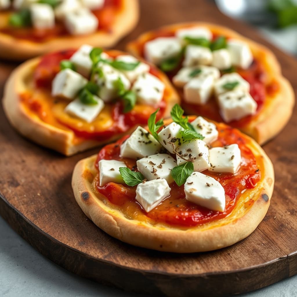 Pizzette med geitost og ricotta