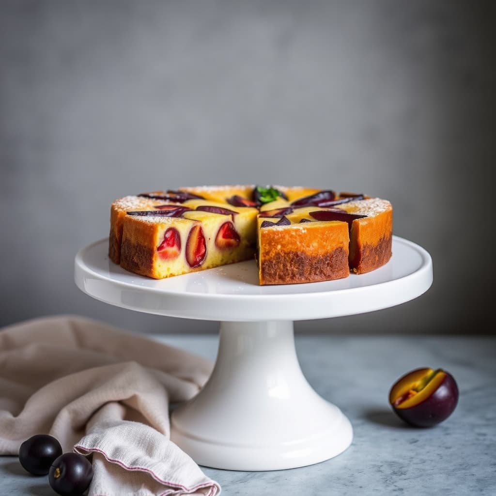 Plomme- og polentakake