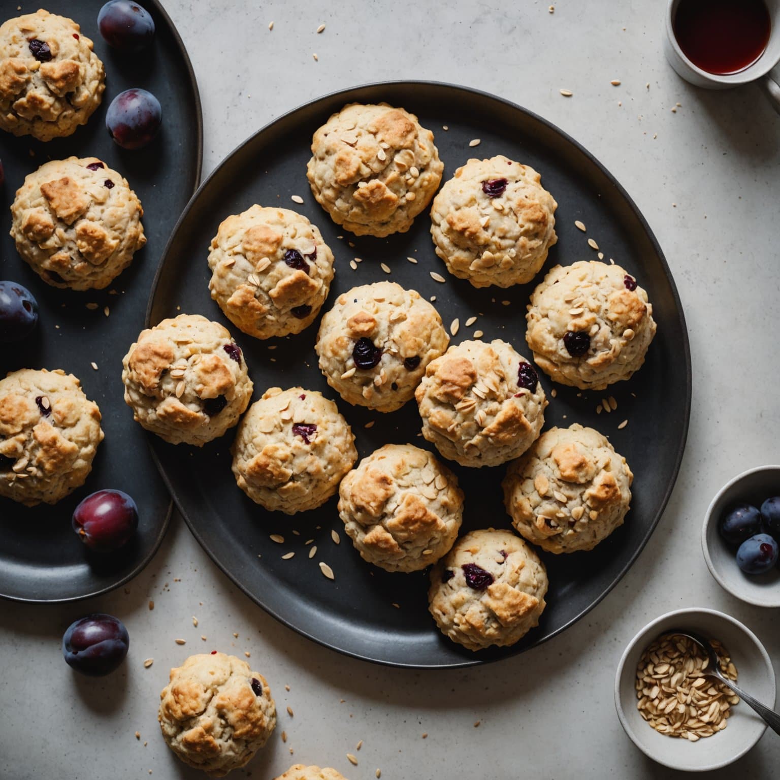Plum-Oat Drop Biscuits
