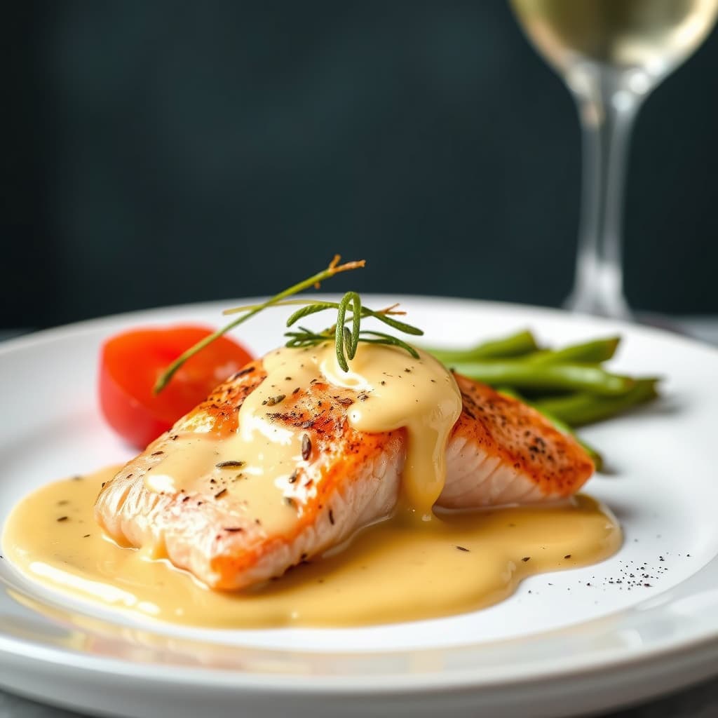 Pocheret laks med champagne-saus