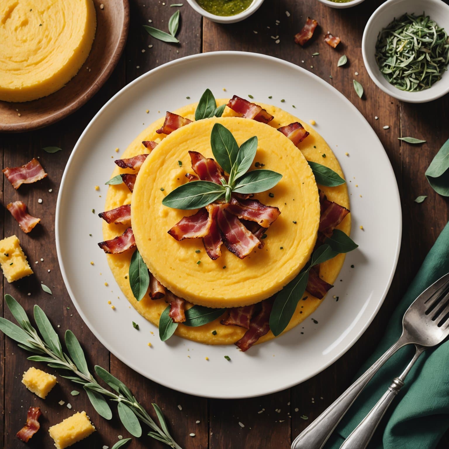 Polenta med bacon og salvie