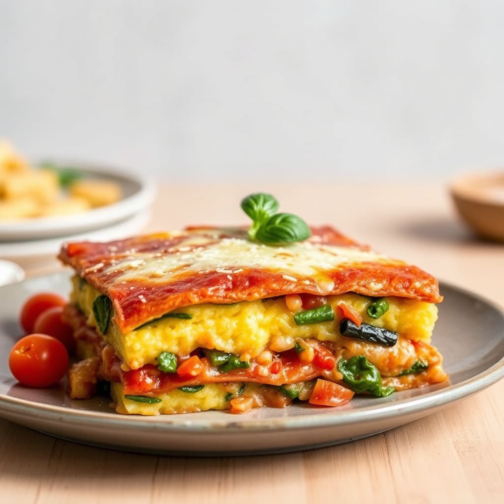 Polentalasagne med grønnsaker