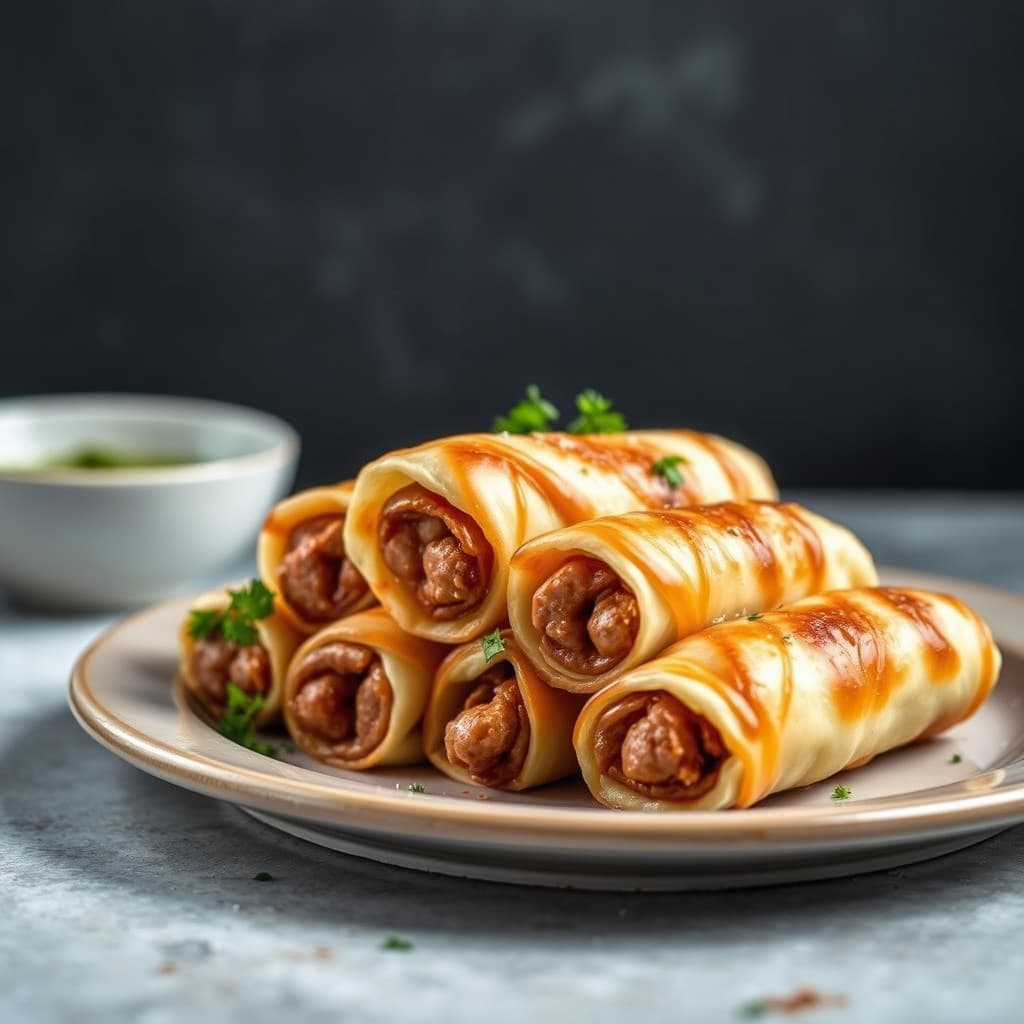 Pølseinnbakt i deig