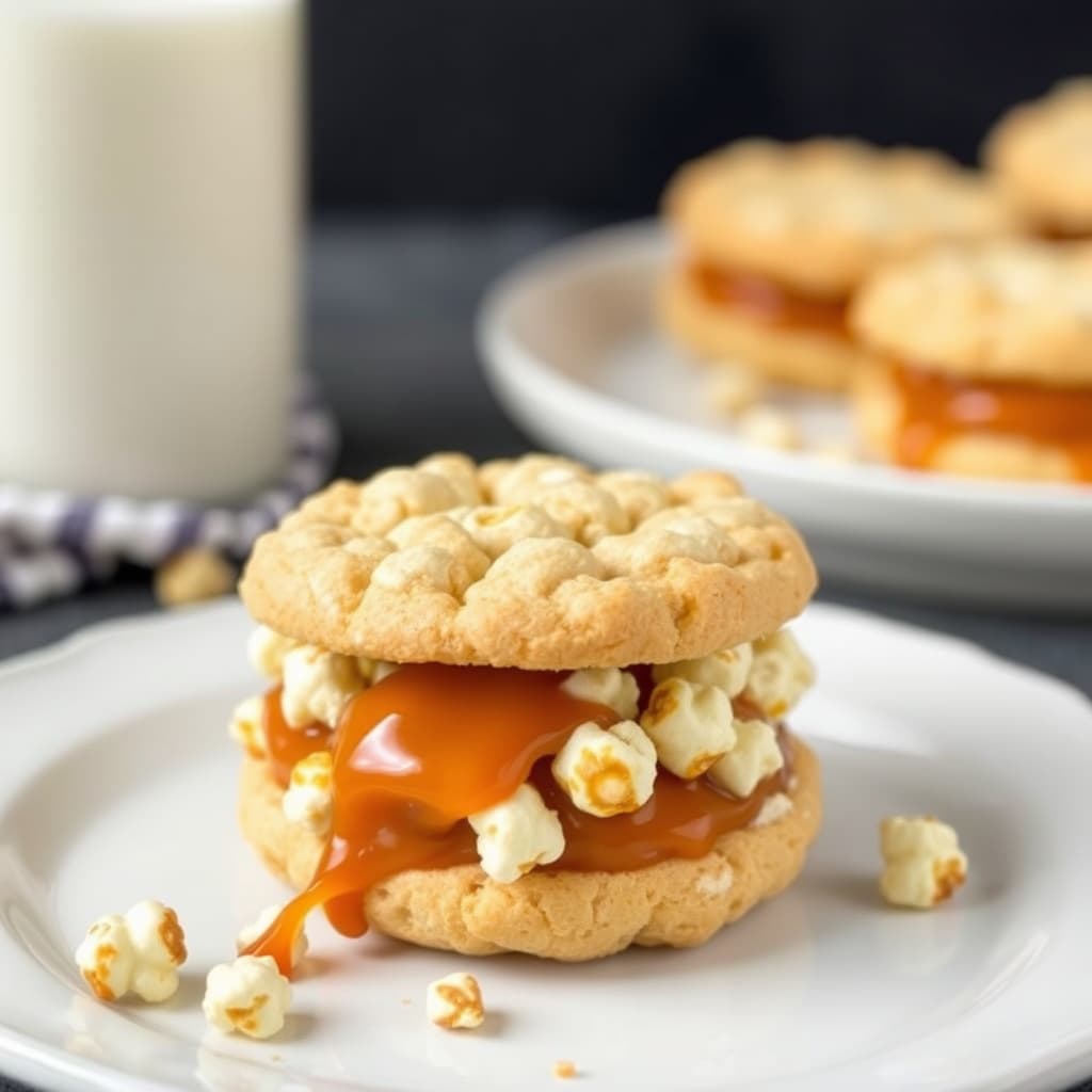 Popcornsandwichkaker med salt karamell