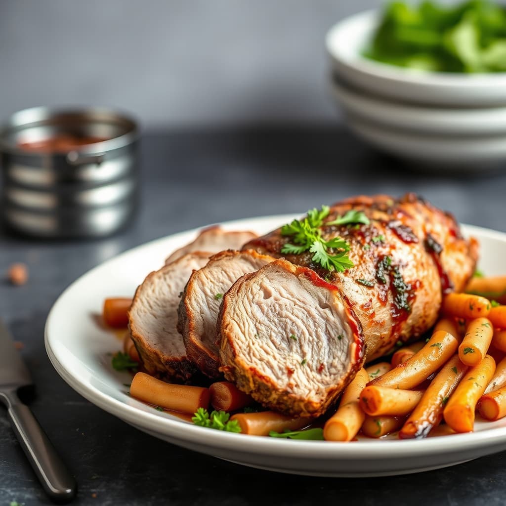 Porchetta-stil stek av svin