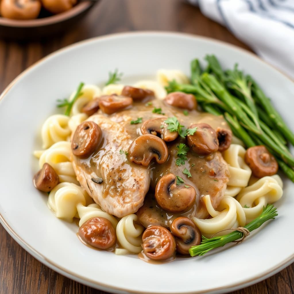 Porcini-sopp kalkun med soppsaus