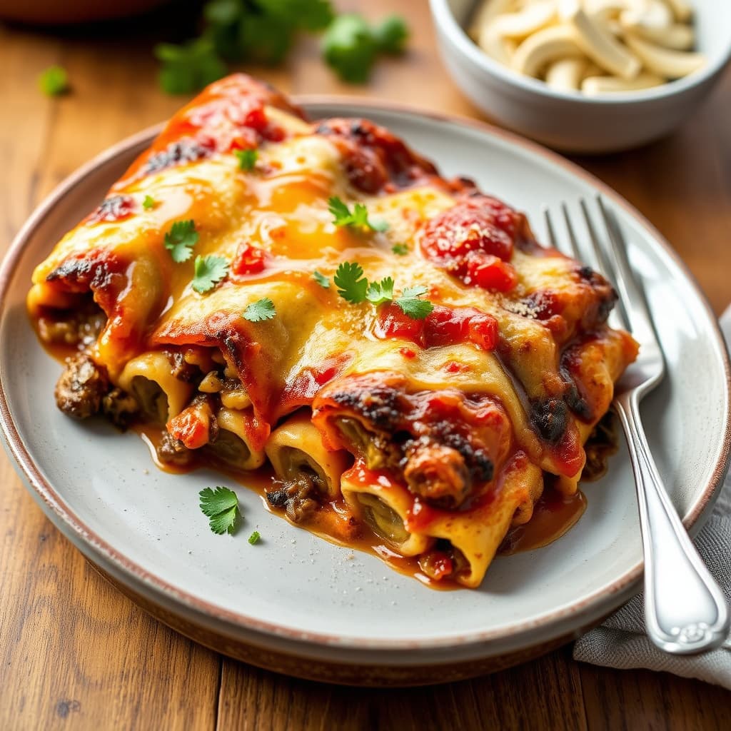 Portobello- og poblano-enkeltadas