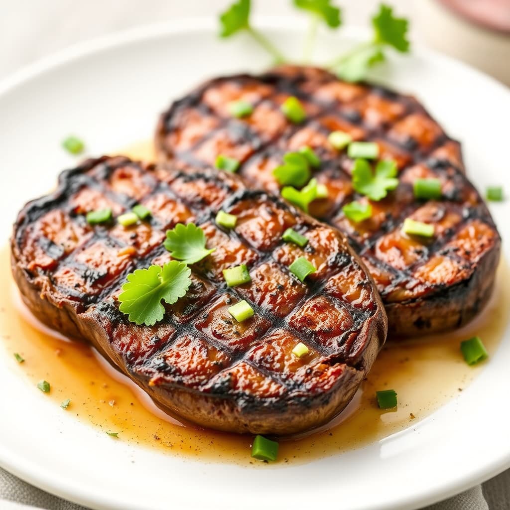 Portobelloburgere grillet som en biff