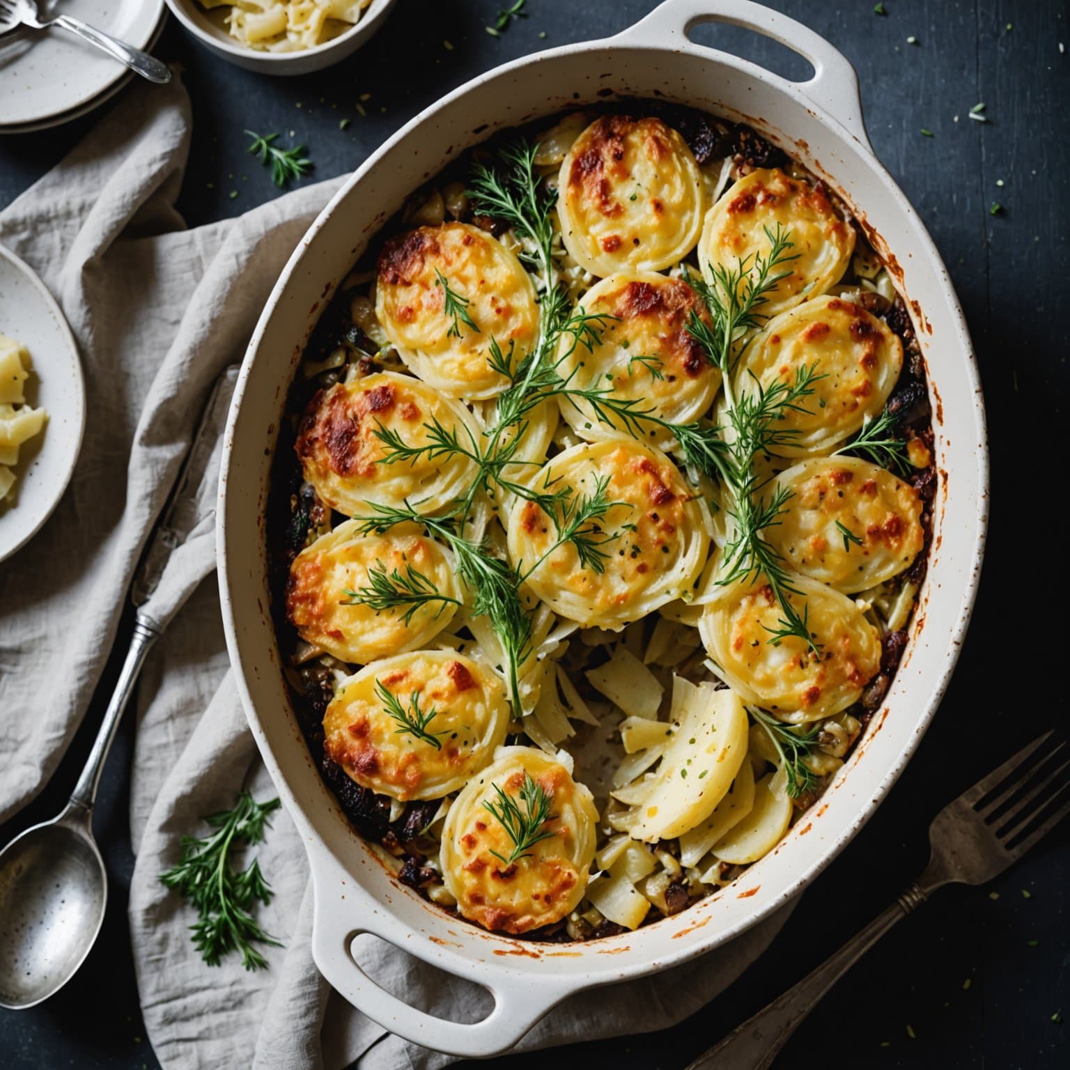 Potet- og fennikelsgrateng