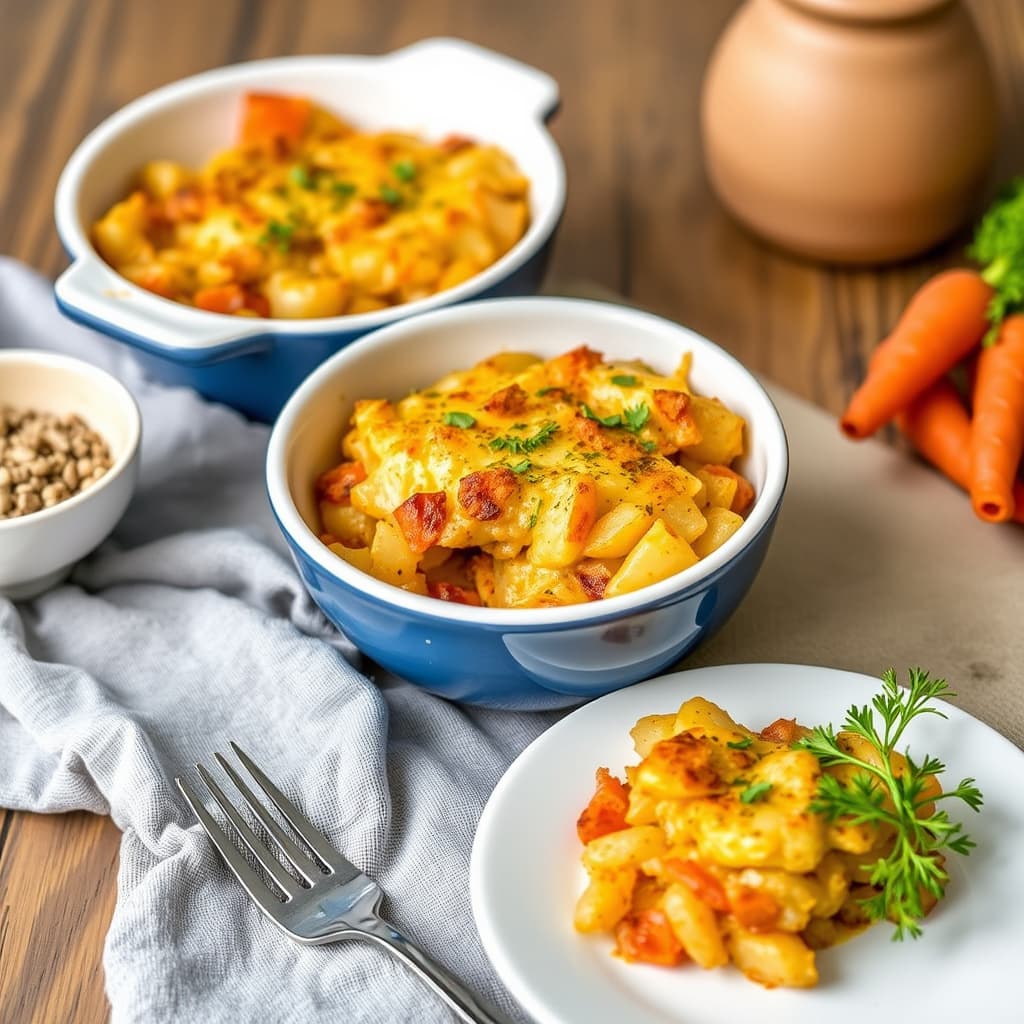 Potet- og gulrotgrateng i diamanter