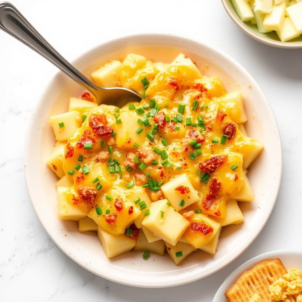 Potet- og ostegrateng med kremet saus