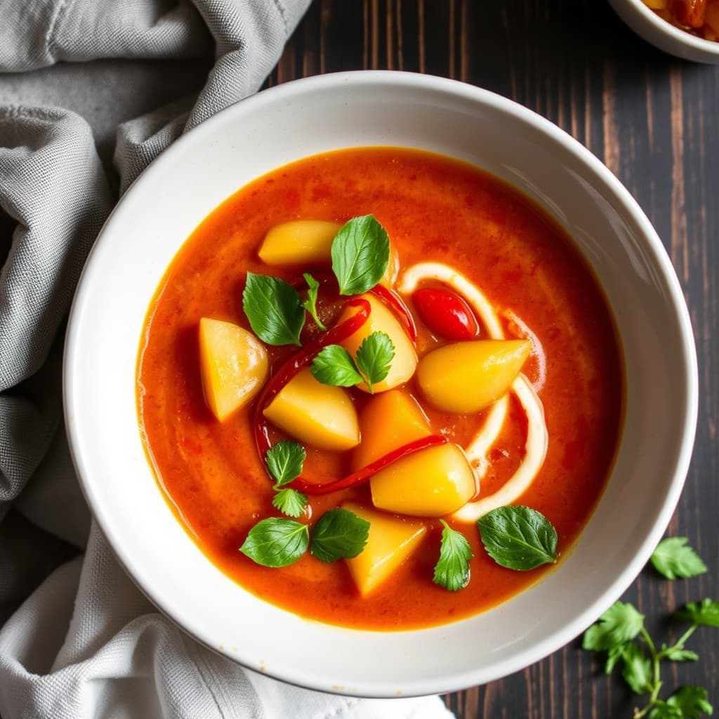 Potet- og Piquillo-suppe