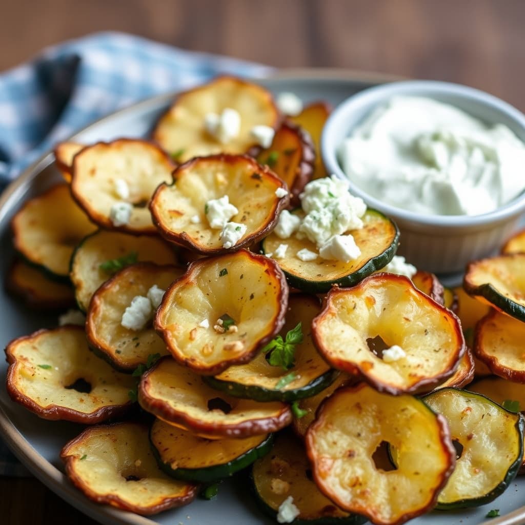 Potet- og squashchips med Gorgonzolaskrømmel