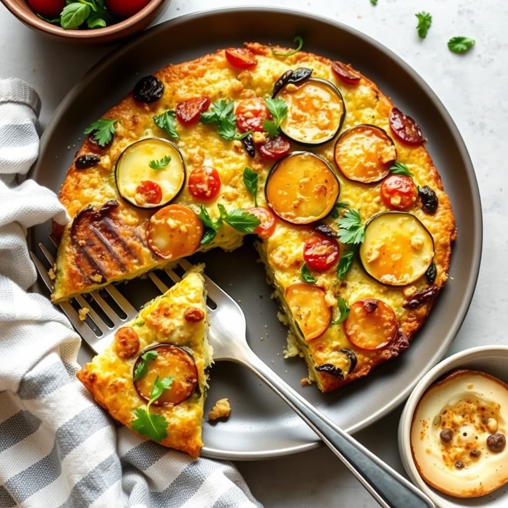 Potet- og squashfrittata