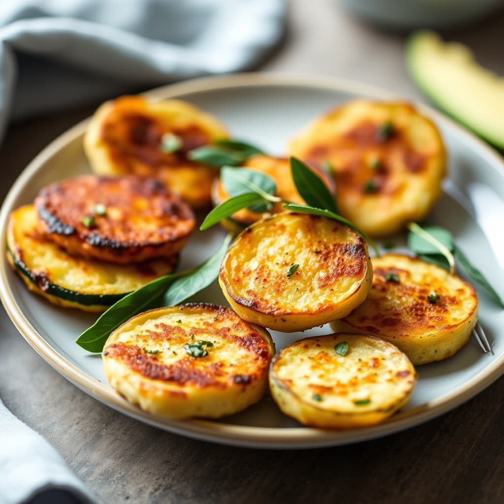 Potetpannekakebiter med squash og salvie