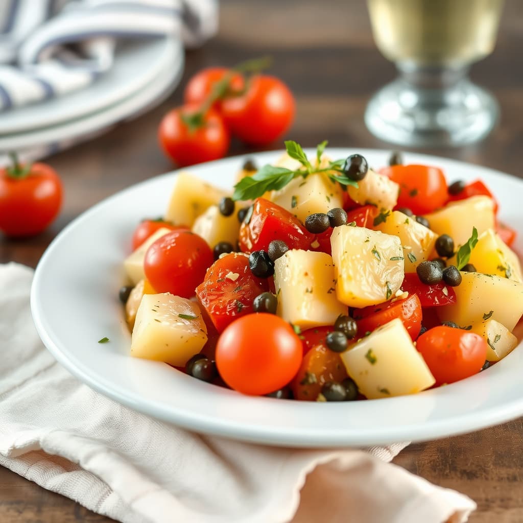 Potetsalat med tomater og kapers