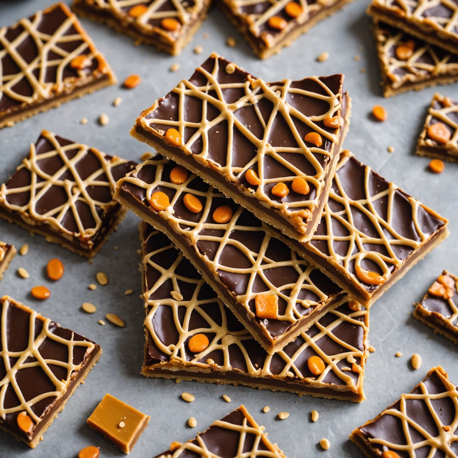 Pretzel- og peanøttsmørbark