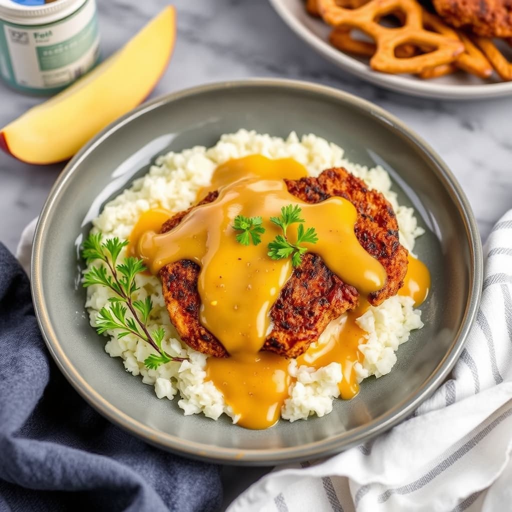 Pretzelstekt biff med mangoløkssaus