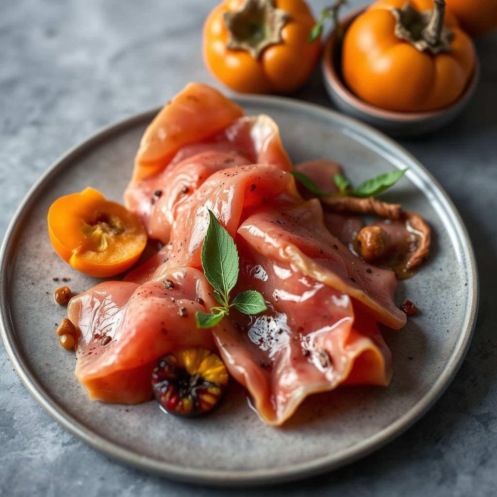 Prosciutto med persimmoner