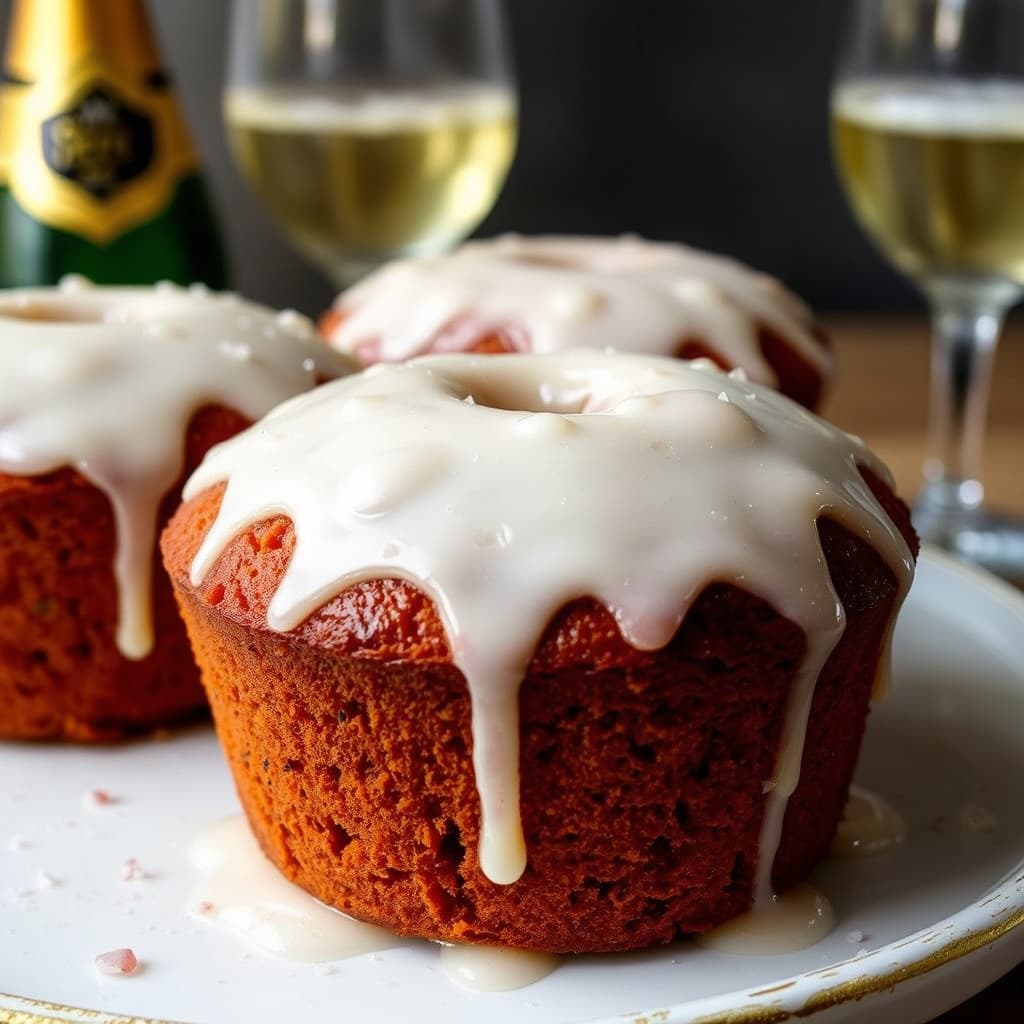 Prosecco-kaker med sprudlende glasur