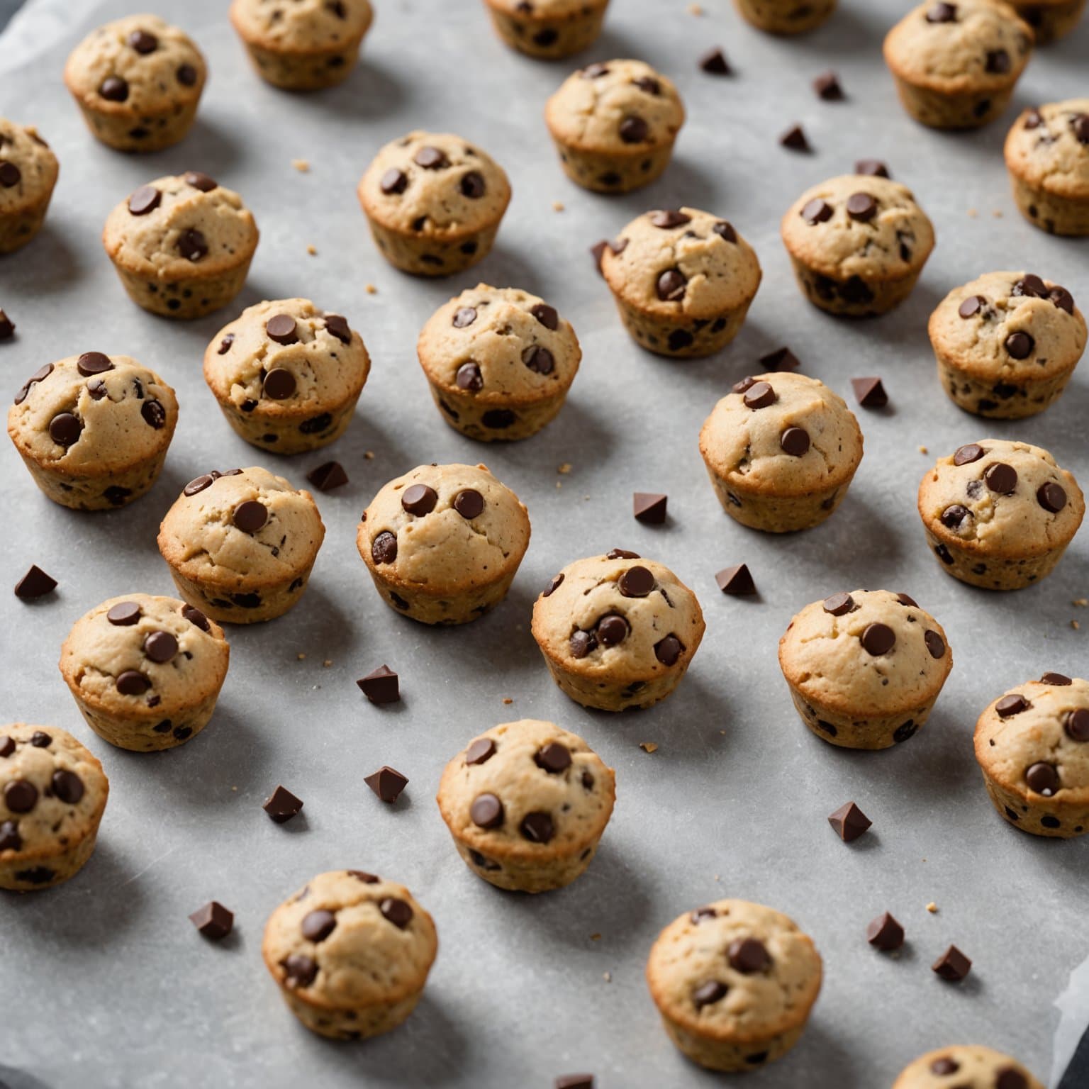 Proteinbiter med sjokoladechip-kjeksdeig