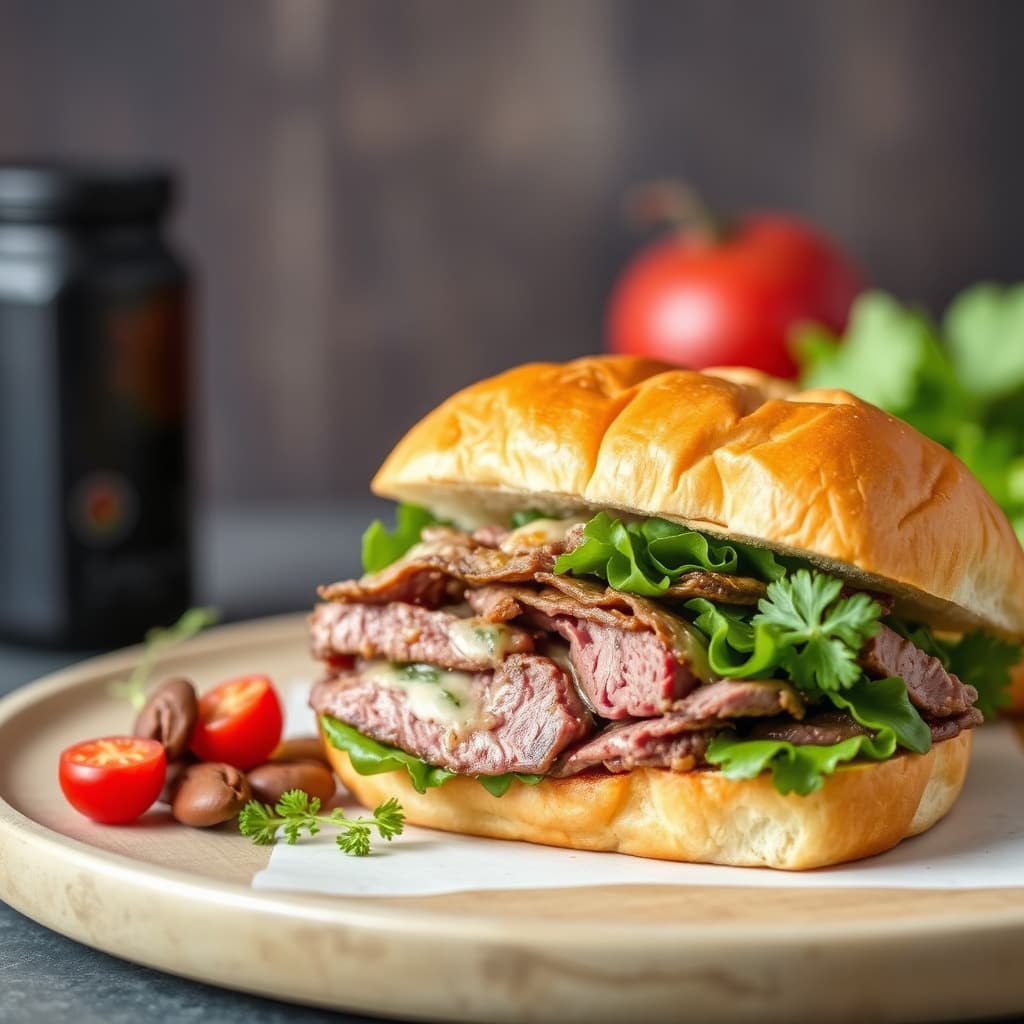 Provencalsk roastbiffsalat-sandwich