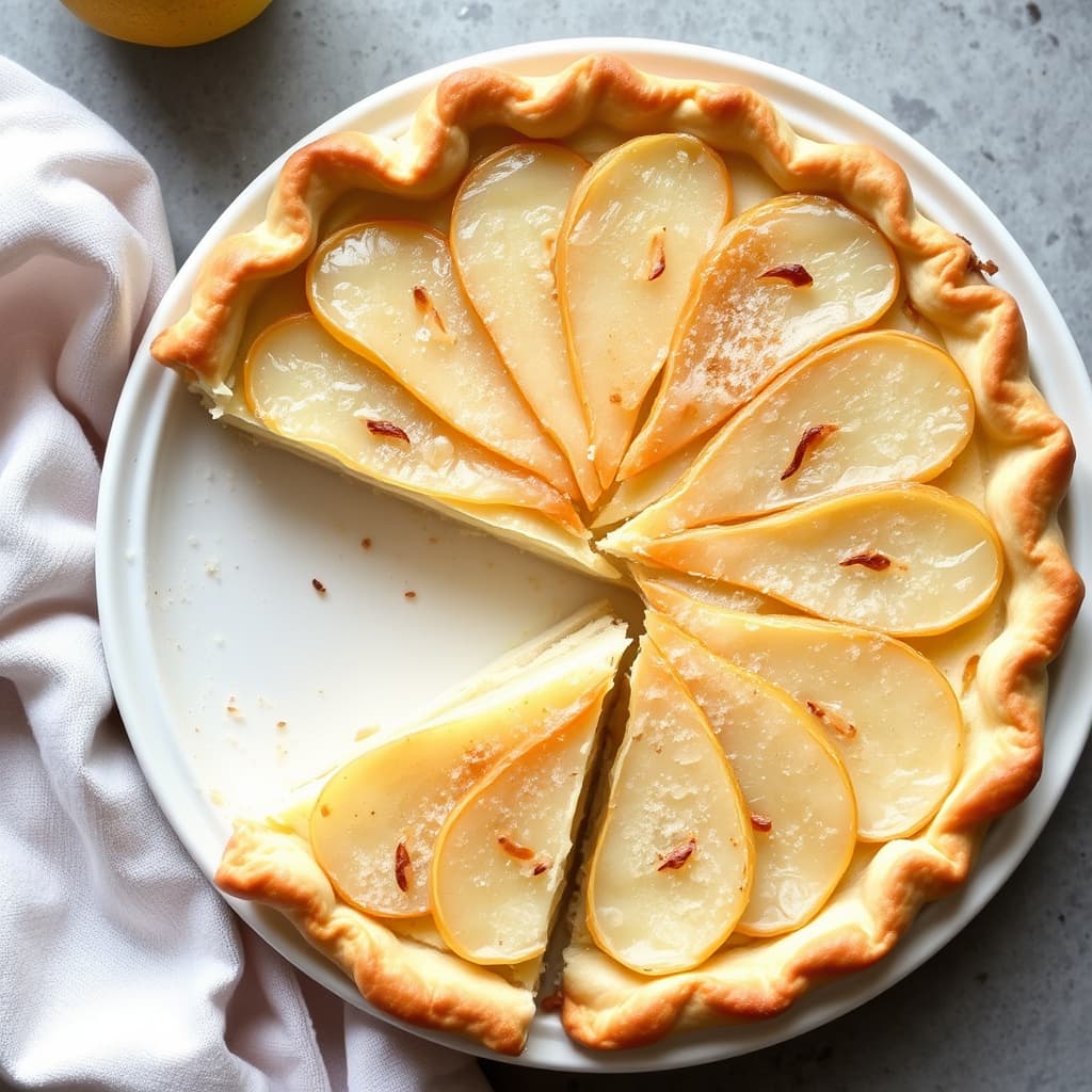 Puff-pai med pærefyll