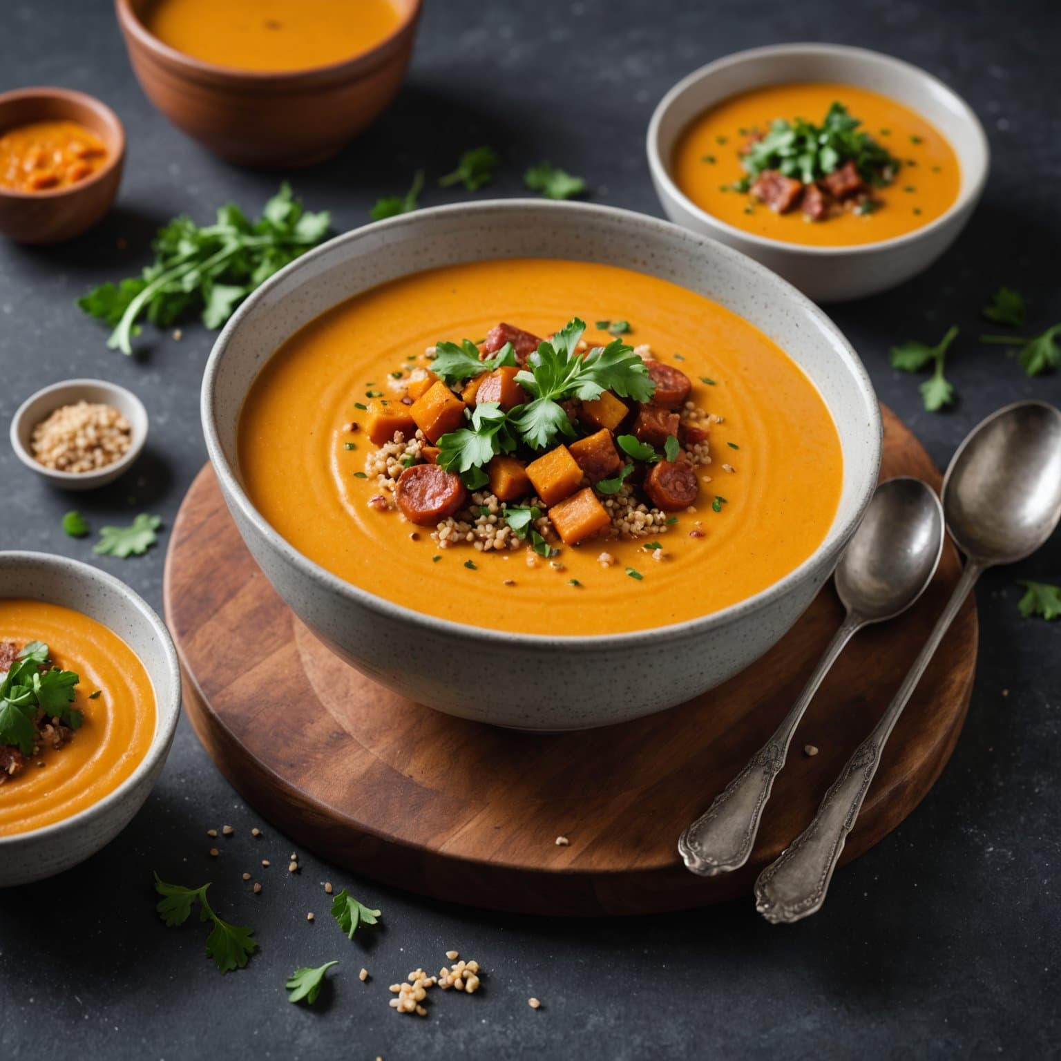 Quinoa, Andouille og Butternut Bisque