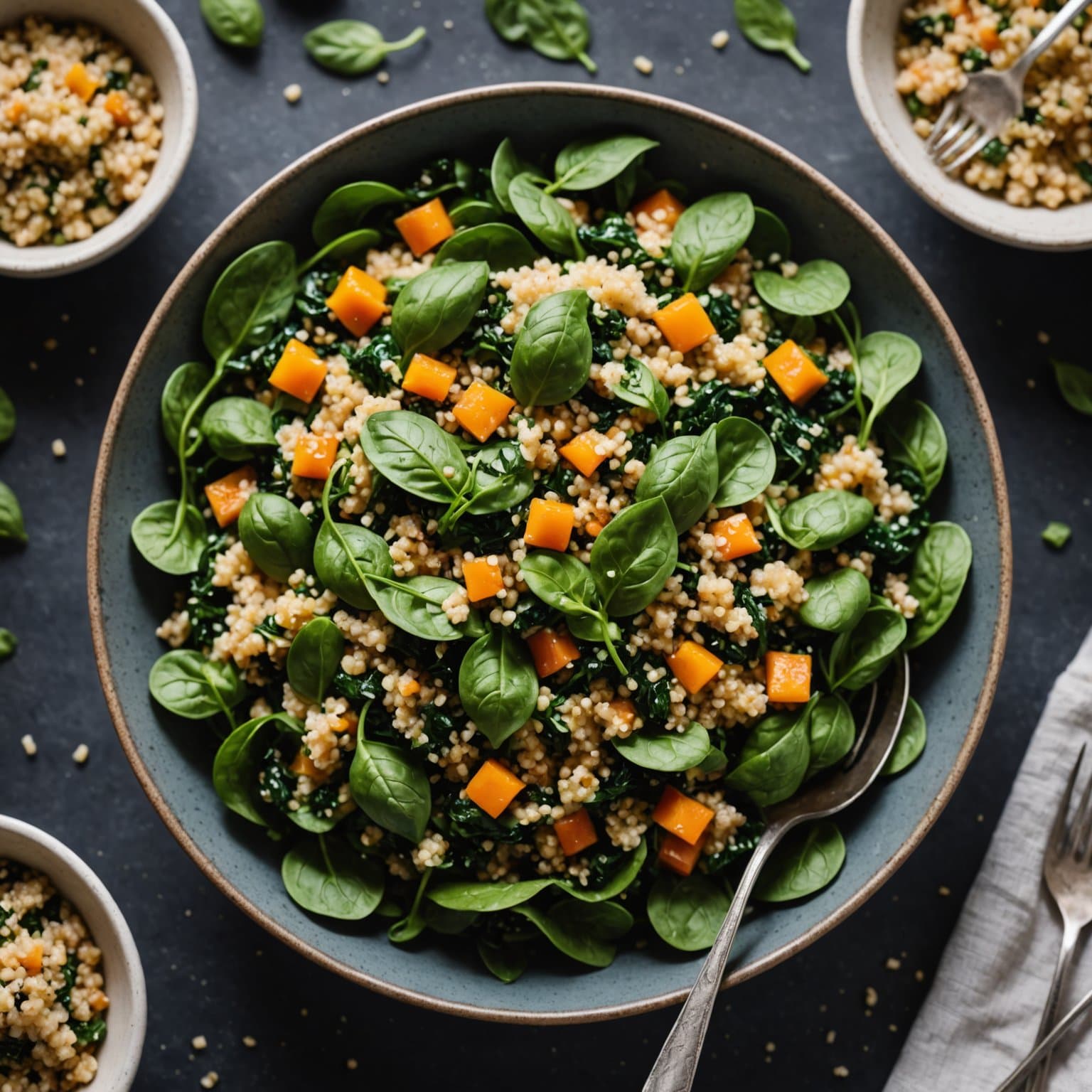 Quinoasalat med spinat