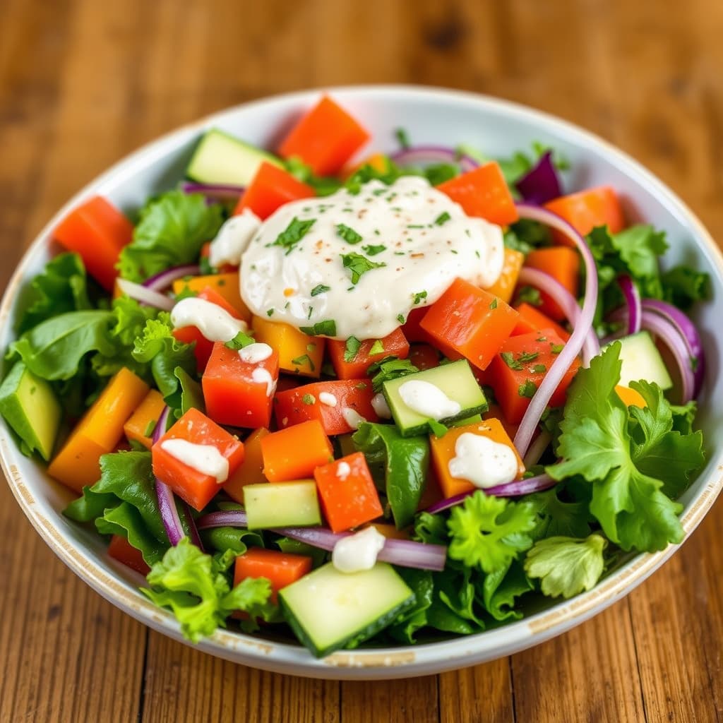 Rå grønnsaker med chipotle-ranch-dressing