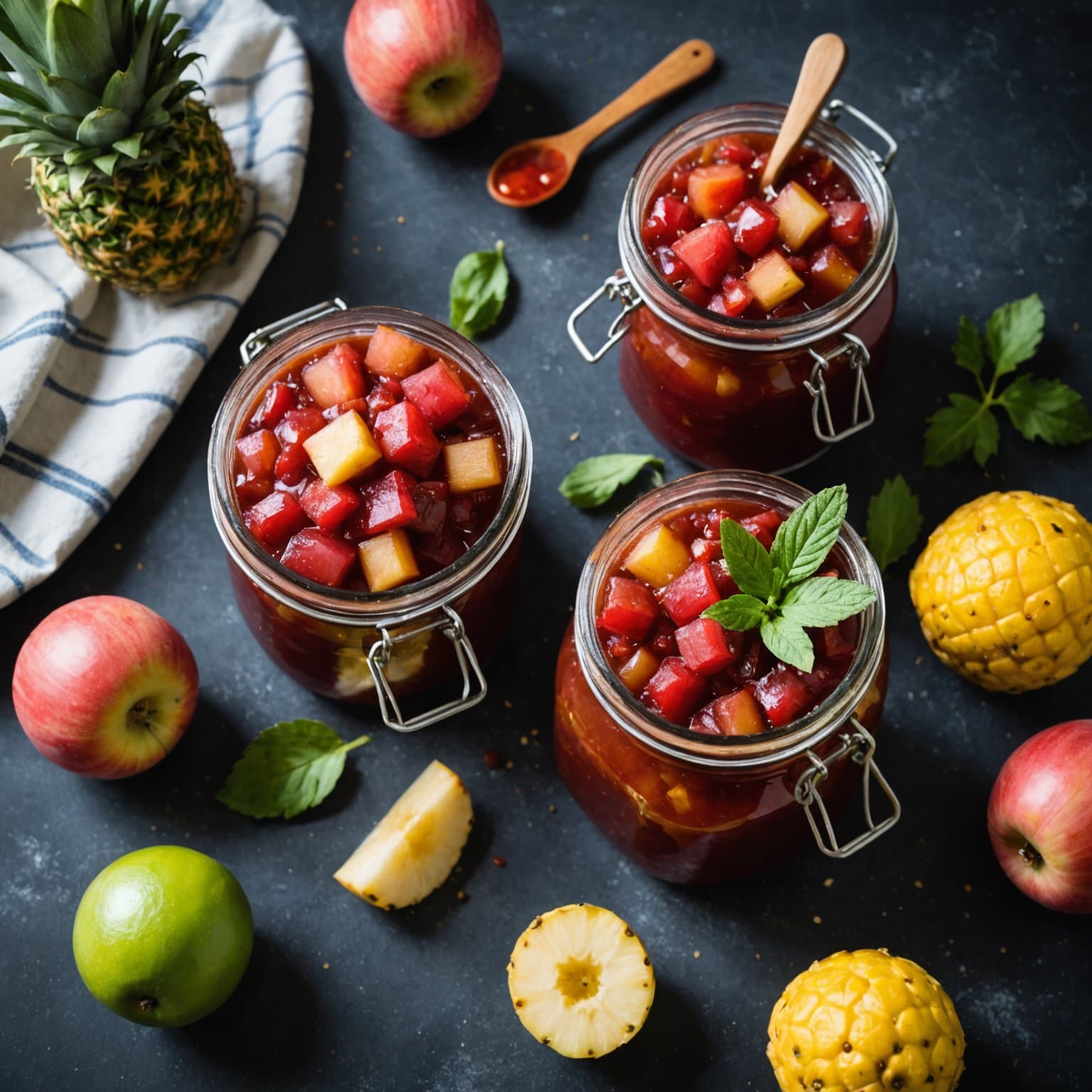 Rabarbra-ananas chutney