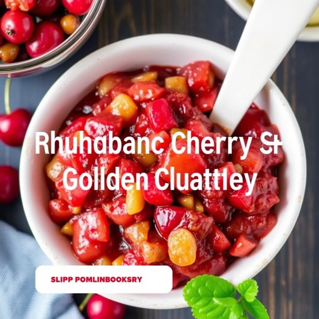 Rabarbra-, kirsebær- og gullrosinchutney