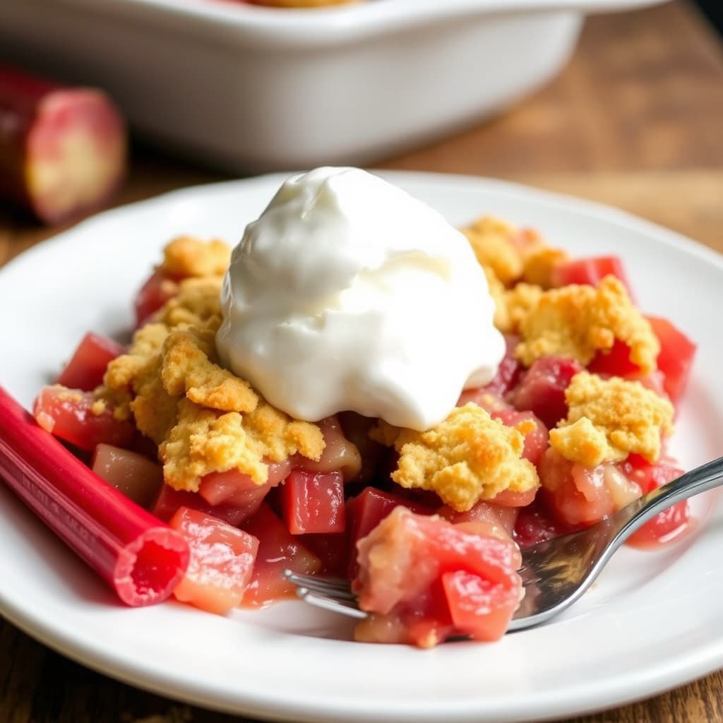 Rabarbrakake med smuldretopp