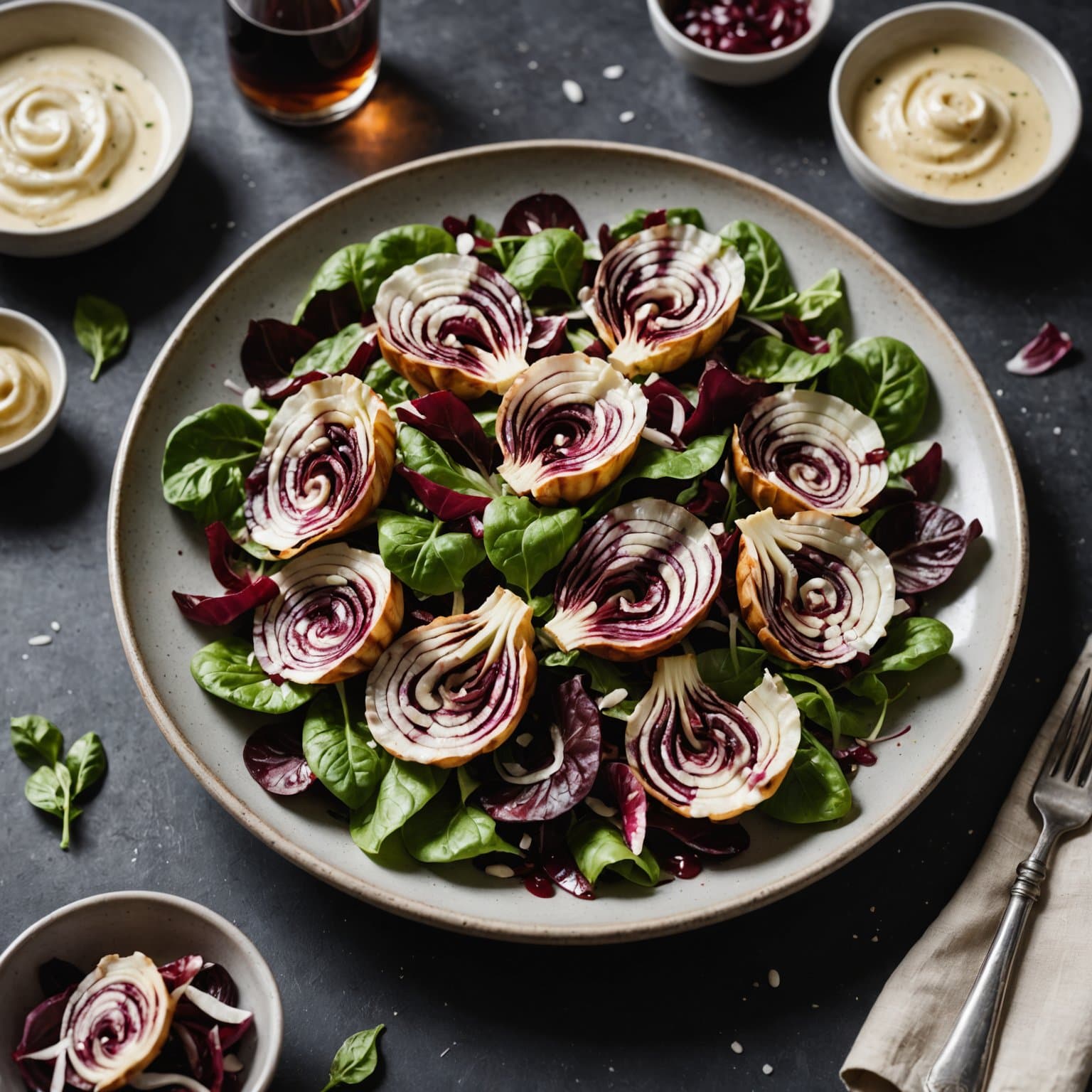 Radicchiosalat med surdeigsdressing