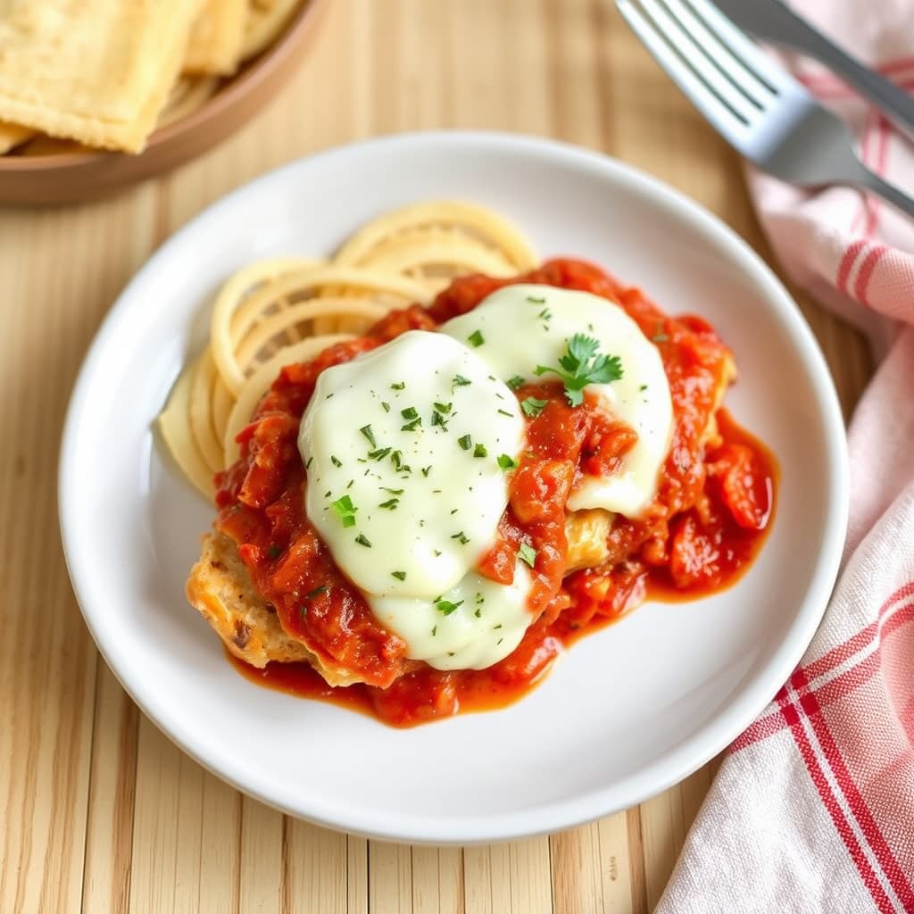 Ragandåandreg; No steking av kylling Parmesan