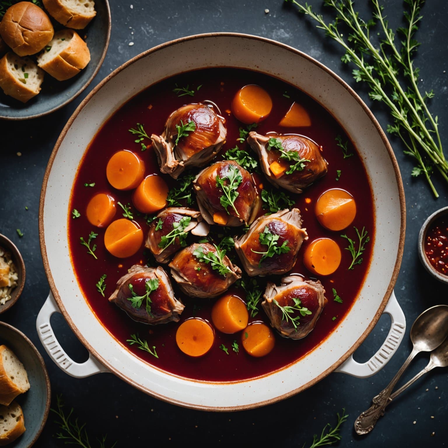 Rask borsjtj med confitert and