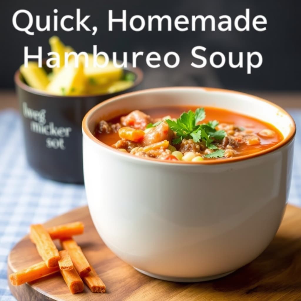 Rask, hjemmelaget hamburger-suppe