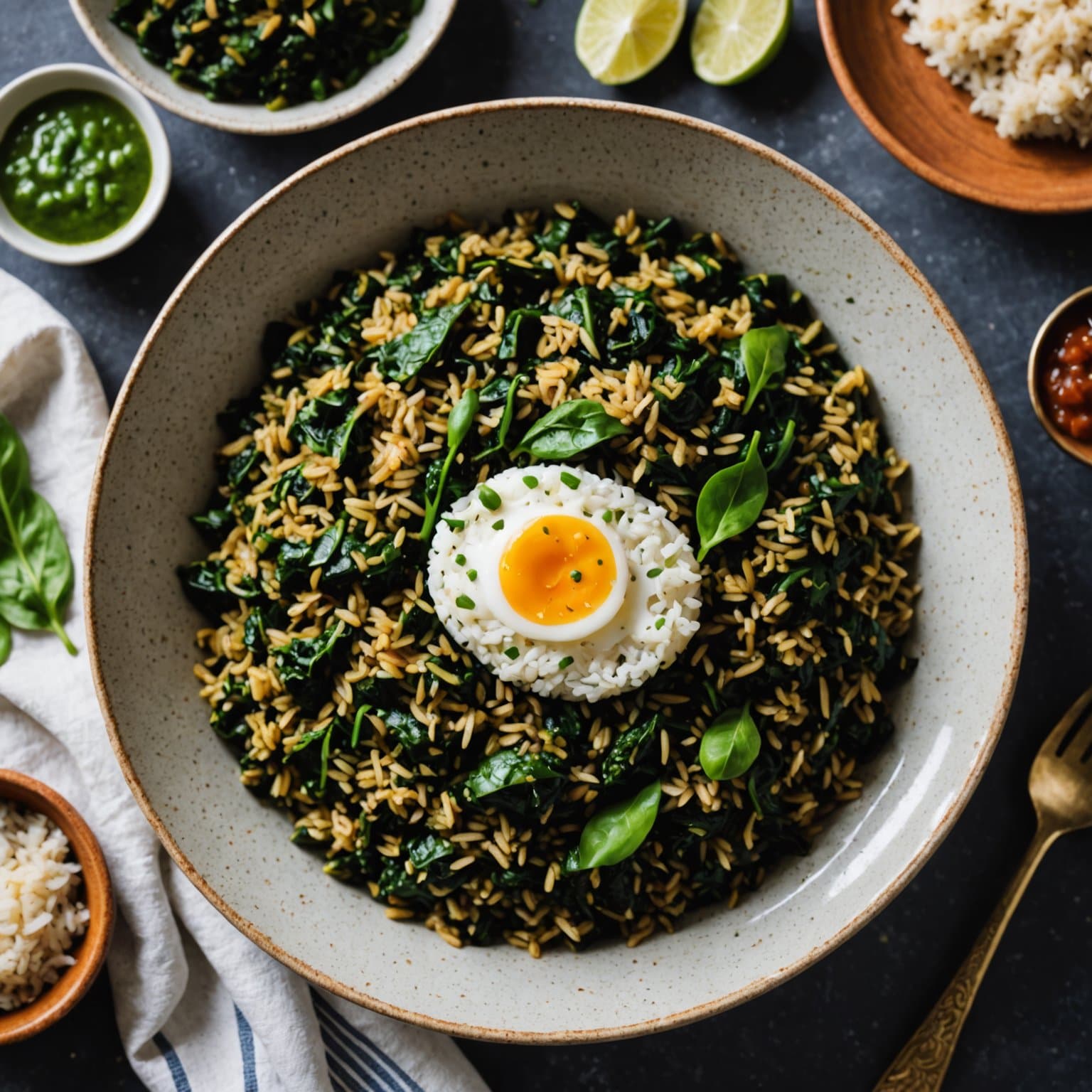 Rask og enkel spinatris (Palak Rice)