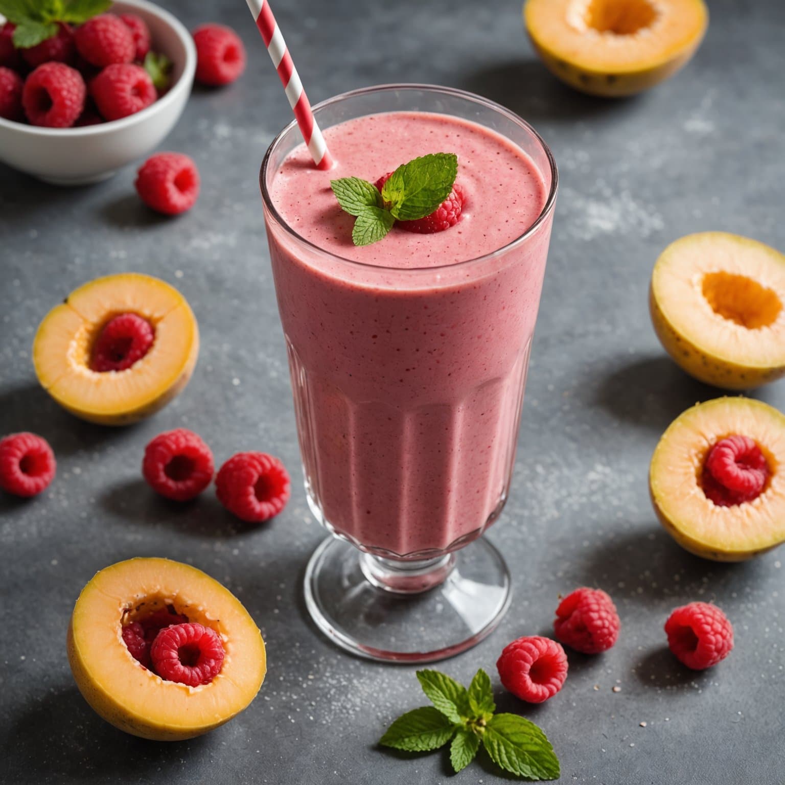 Raspberry Cantaloupe Smoothie