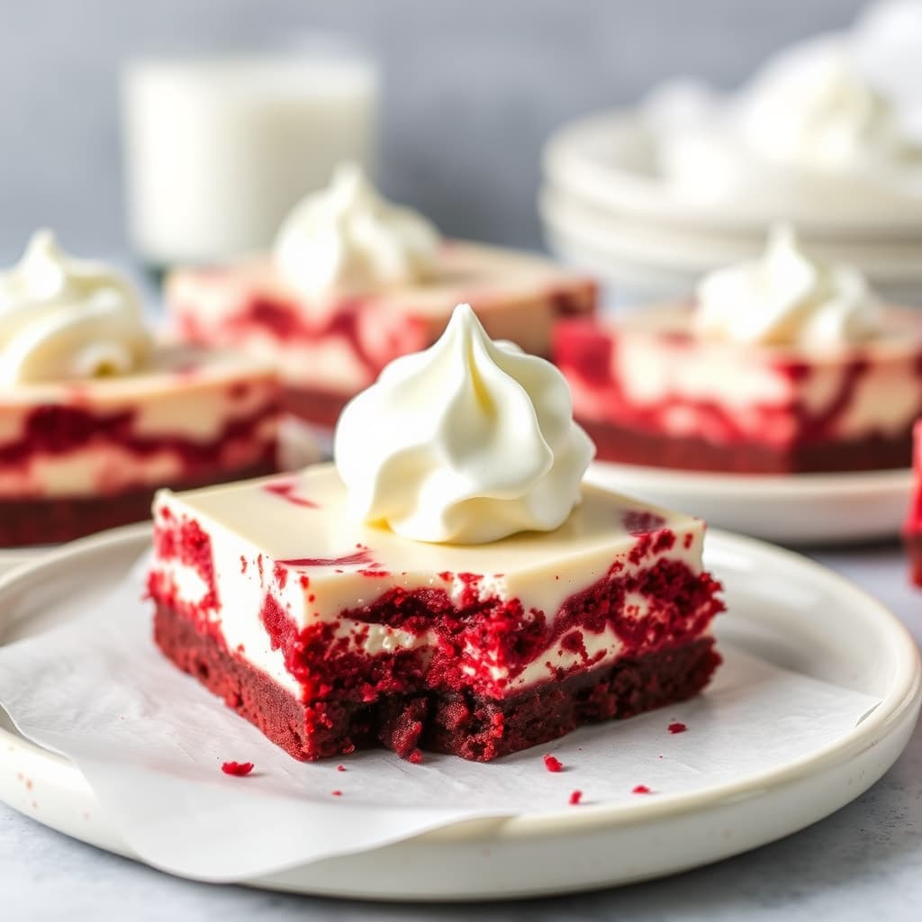 Red Velvet Bourbon Cheesecake Bars