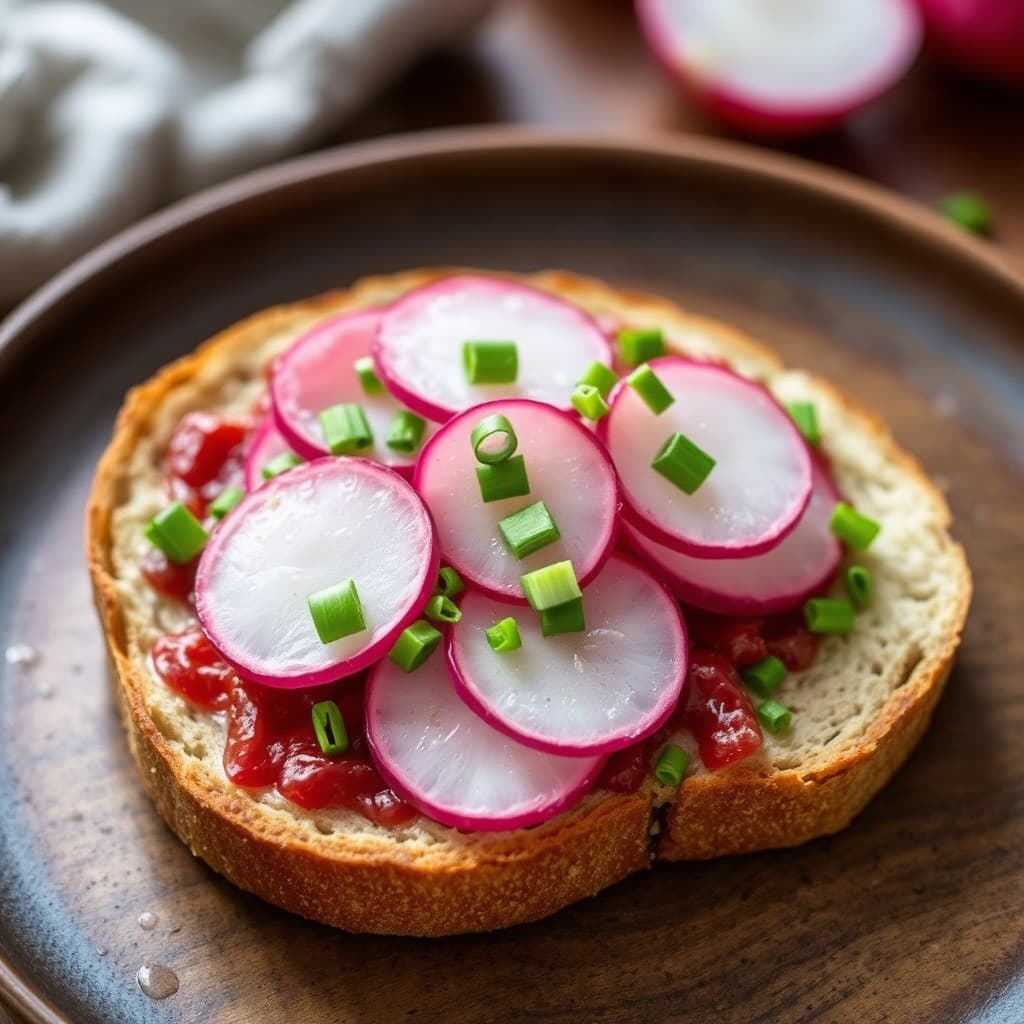 Reddik- og vårløkssmørbrød