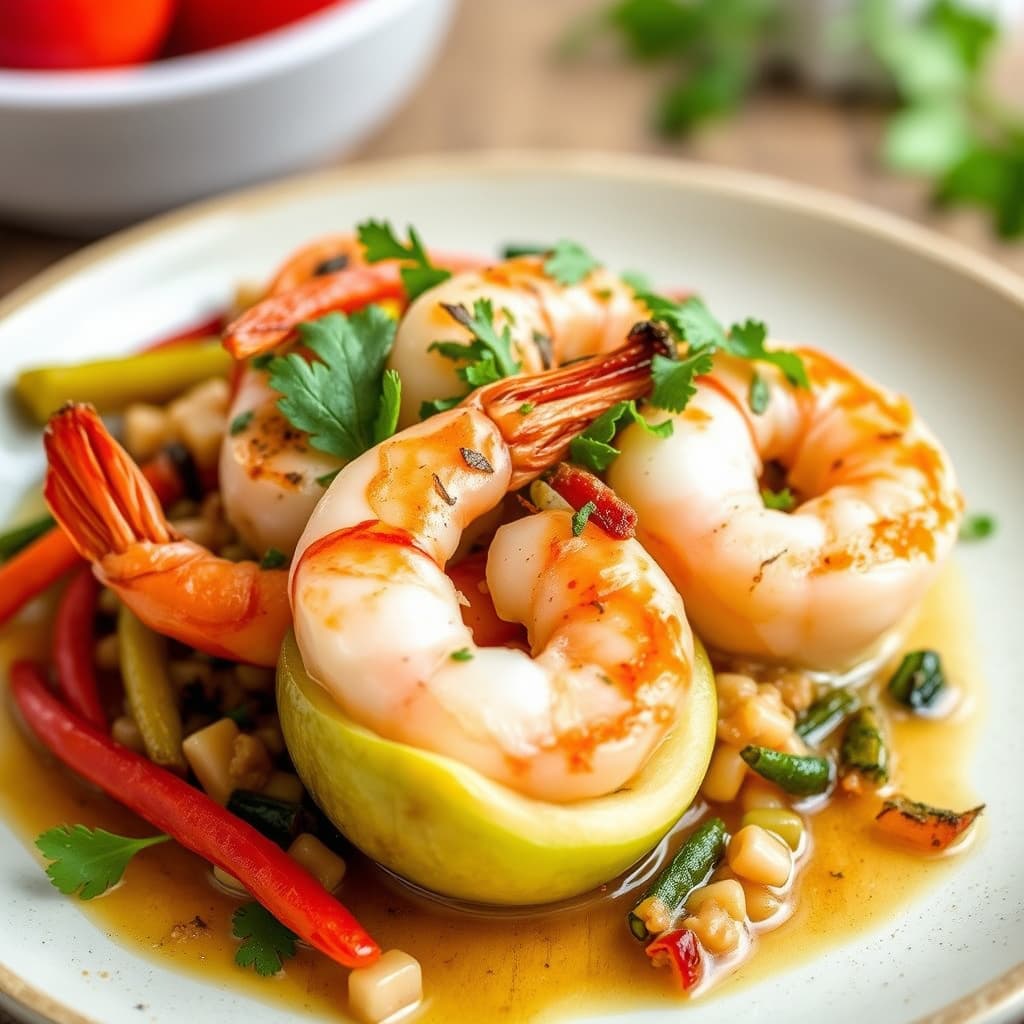 Reker fylt med eple og grønnsaker