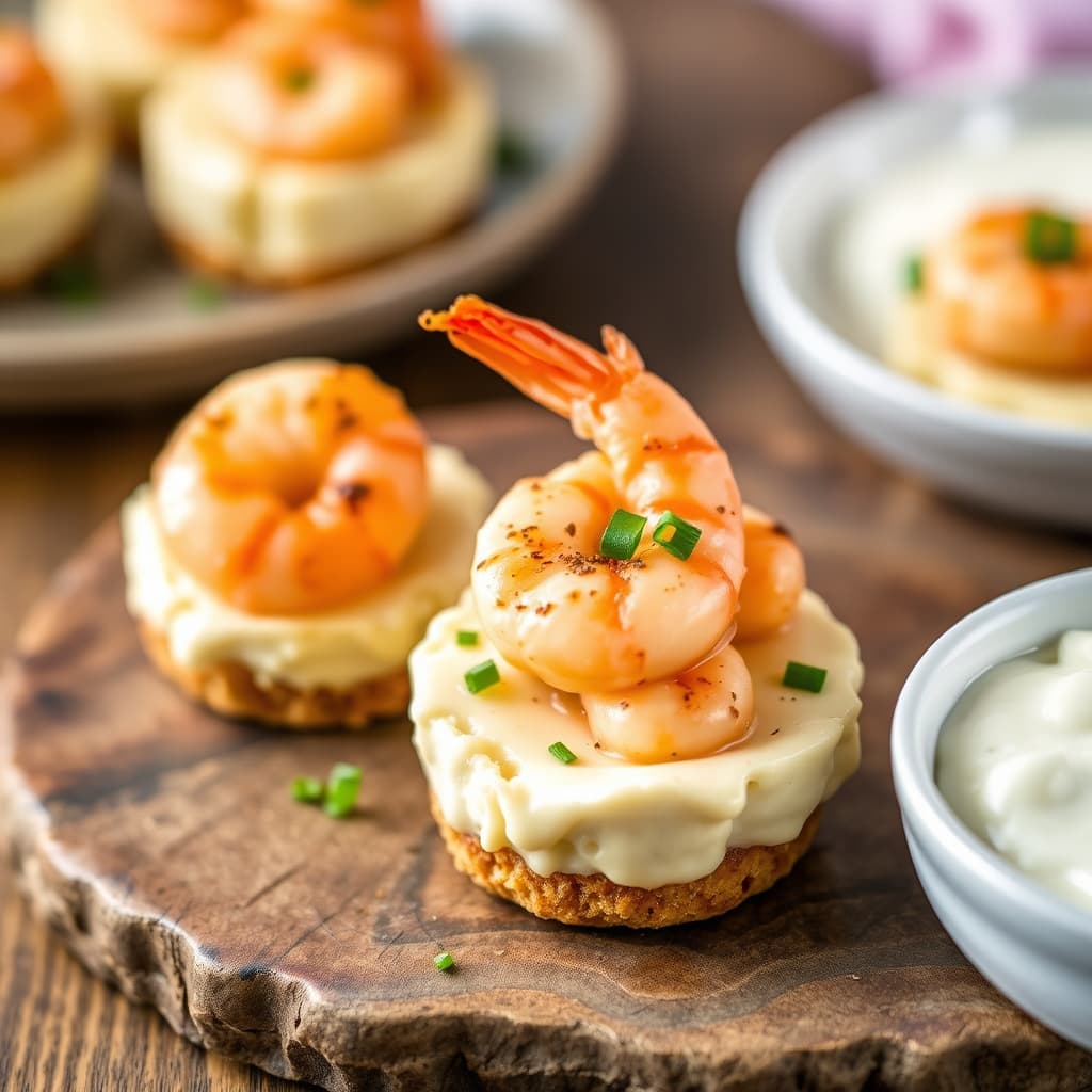 Reker i scampi-stil med ostekake som forrett