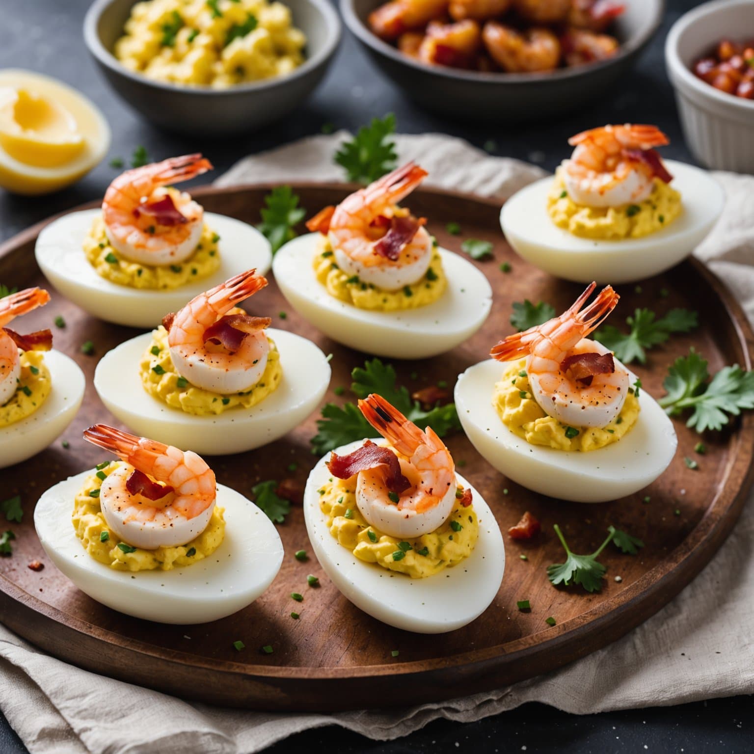 Reker og bacon fylte eggerøre