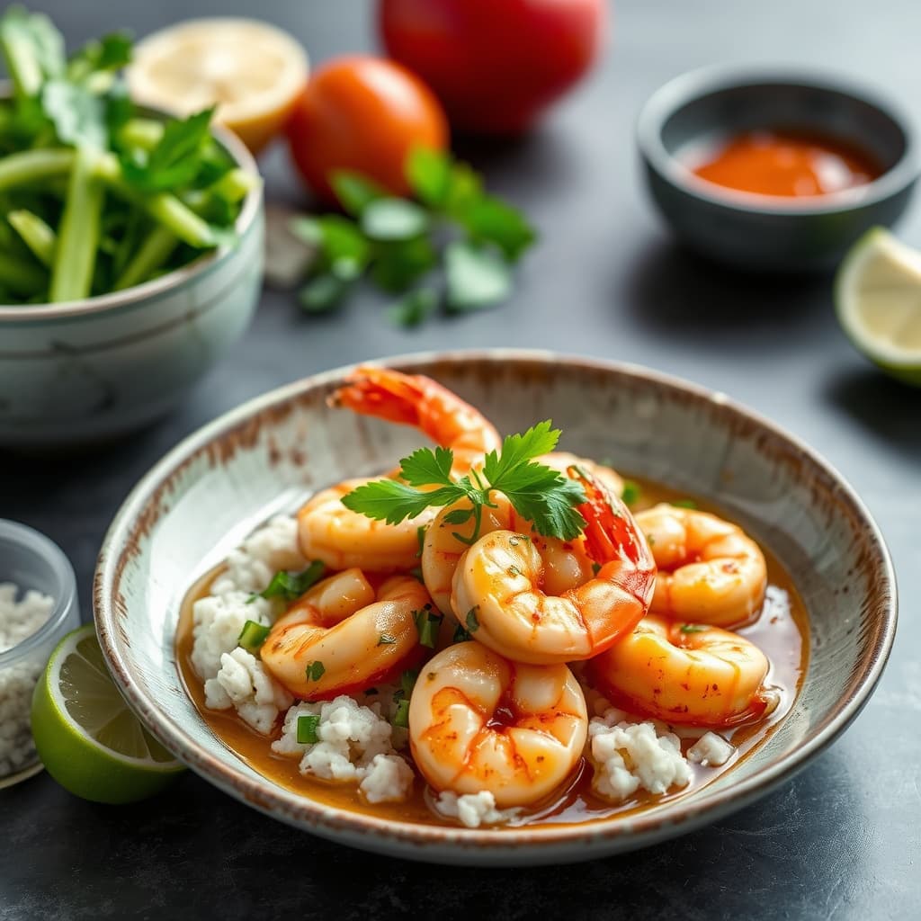 Reker og chayote i en kokos- tamarind saus